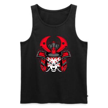 Kitsun Vaporwave Japanese Kami Vaporwave Kitsune - Men's Premium Organic Tank Top - black - Front - AI Model Male 178 light (178cm)