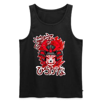 Kitsun Vaporwave Japanese Kami Vaporwave Kitsune - Men's Premium Organic Tank Top - black - Front - AI Model Male 178 light (178cm)