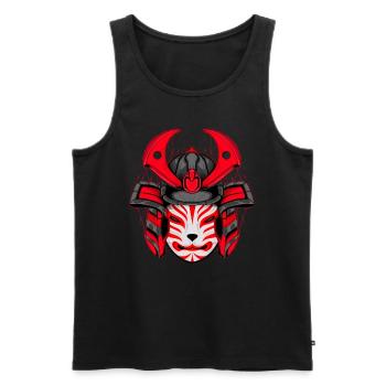 Kitsun Vaporwave Japanese Kami Vaporwave Kitsune - Men's Premium Organic Tank Top - black - Front - AI Model Male 178 light (178cm)