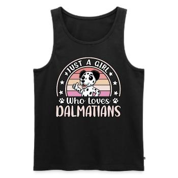 Juste une fille qui aime les dalmatiens - Débardeur bio Premium Homme - noir - Devant - Michal (187cm)