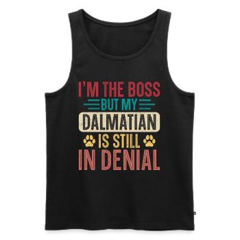 Drôle de dicton dalmate - Débardeur bio Premium Homme - noir - Devant - Michal (187cm)
