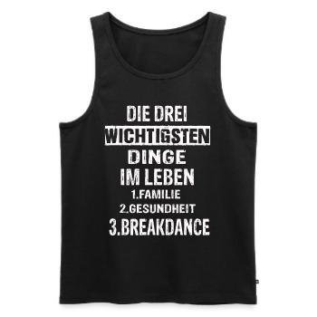 Breakdance - Männer Premium Bio Tank Top - Schwarz - Vorne - Michal (187cm)
