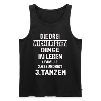 Tanzen - Männer Premium Bio Tank Top - Schwarz - Vorne - Michal (187cm)