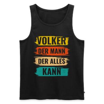 Volker Der Mann Der Alles Kann Vorname Volker - Männer Premium Bio Tank Top - Schwarz - Vorne - AI Model Male 178 light (178cm)