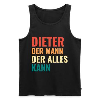 Dieter Der Mann Der Alles Kann Vorname Dieter - Männer Premium Bio Tank Top - Schwarz - Vorne - AI Model Male 178 light (178cm)