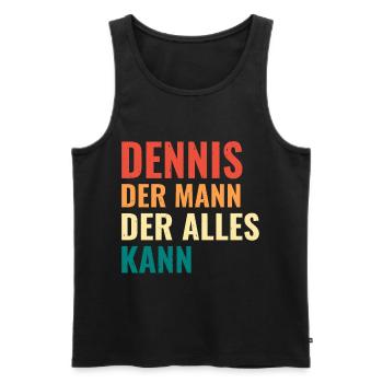 Dennis Der Mann Der Alles Kann Vorname Dennis - Männer Premium Bio Tank Top - Schwarz - Vorne - AI Model Male 178 light (178cm)