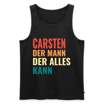 Carsten Der Mann Der Alles Kann Vorname Carsten - Männer Premium Bio Tank Top - Schwarz - Vorne - AI Model Male 178 light (178cm)