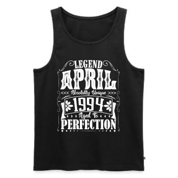 April 1994. Jubiläum April 1994. Geschenk 1994. - Männer Premium Bio Tank Top - Schwarz - Vorne - AI Model Male 178 light (178cm)