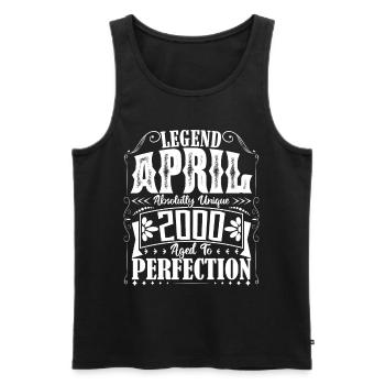 April 2000. Anniversary April 2000. Gift 2000. - Men's Premium Organic Tank Top - black - Front - Michal (187cm)