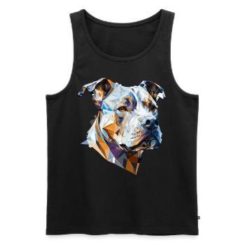 Geometric Pitbull Pet Dog Abstract Polygonal Dog B - Men's Premium Organic Tank Top - black - Front - AI Model Male 178 light (178cm)