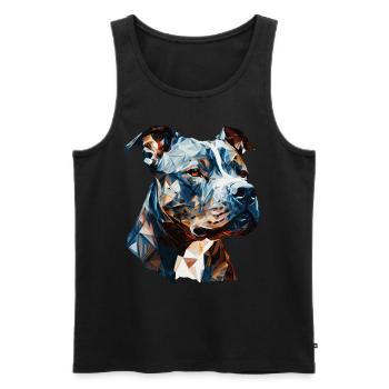 Geometric Pitbull Head Abstract Polygonal Dog Bree - Men's Premium Organic Tank Top - black - Front - AI Model Male 178 light (178cm)