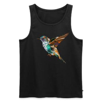 Geometric Hummingbird Head Abstract Polygonal Bird - Men's Premium Organic Tank Top - black - Front - AI Model Male 178 light (178cm)