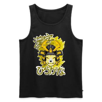 Kitsun Vaporwave Japanese Kami Vaporwave Kitsune - Men's Premium Organic Tank Top - black - Front - Michal (187cm)