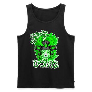 Kitsun Vaporwave Japanese Kami Vaporwave Kitsune - Men's Premium Organic Tank Top - black - Front - AI Model Male 178 light (178cm)