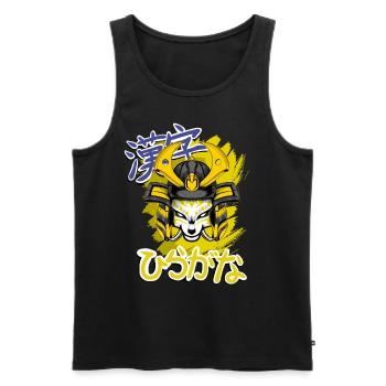 Kitsun Vaporwave Japanische Kami Vaporwave Kitsune - Männer Premium Bio Tank Top - Schwarz - Vorne - Michal (187cm)