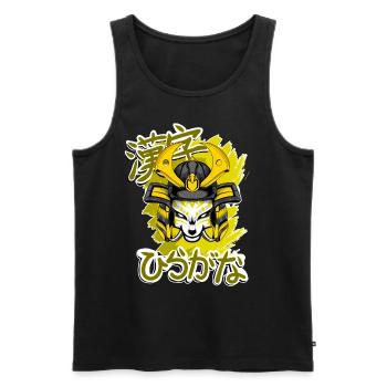 Kitsun Vaporwave Japanese Kami Vaporwave Kitsune - Men's Premium Organic Tank Top - black - Front - AI Model Male 178 light (178cm)