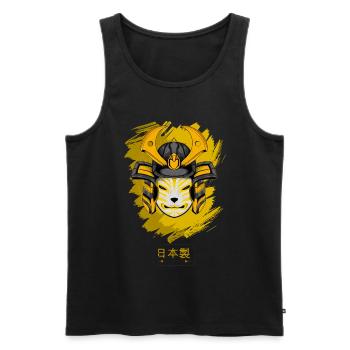 Kitsun Vaporwave Japanese Kami Vaporwave Kitsune - Men's Premium Organic Tank Top - black - Front - Michal (187cm)