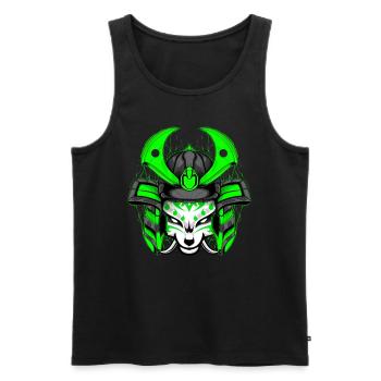 Kitsun Vaporwave Japanese Kami Vaporwave Kitsune - Men's Premium Organic Tank Top - black - Front - AI Model Male 178 light (178cm)