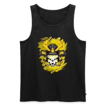 Kitsun Vaporwave Japanese Kami Vaporwave Kitsune - Men's Premium Organic Tank Top - black - Front - AI Model Male 178 light (178cm)