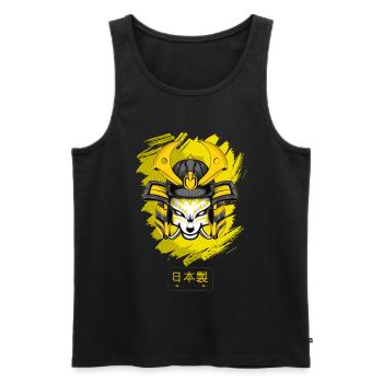 Kitsun Vaporwave Japanische Kami Vaporwave Kitsune - Männer Premium Bio Tank Top - Schwarz - Vorne - Michal (187cm)