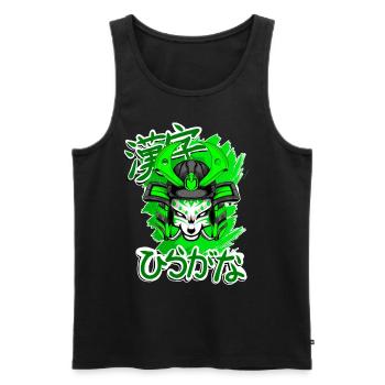 Kitsun Vaporwave Japanese Kami Vaporwave Kitsune - Men's Premium Organic Tank Top - black - Front - Michal (187cm)