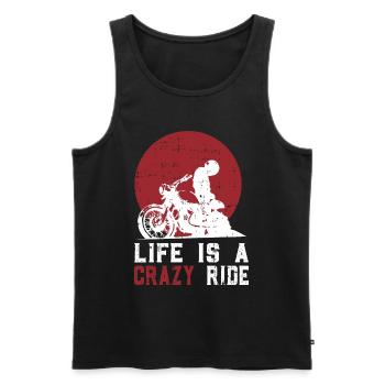 Motorcycle Biker Chopper Born - Men's Premium Organic Tank Top - black - Front - Michal (187cm)