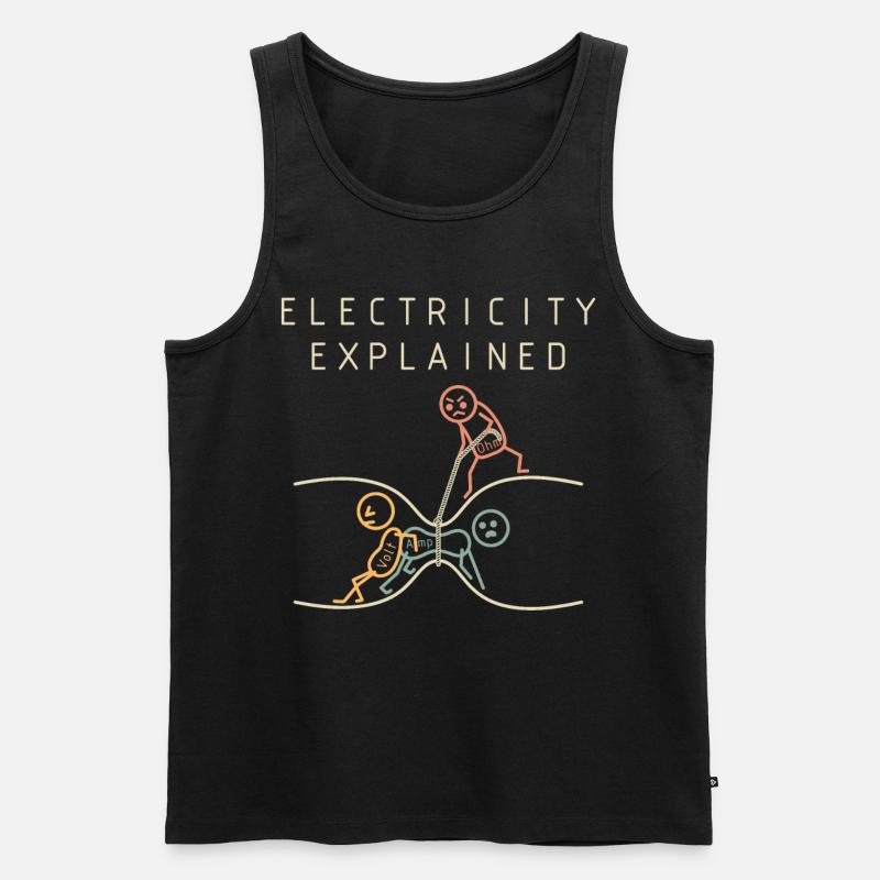 L’électricité explique la physique - Débardeur bio Premium Homme - noir