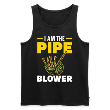 Ich bin der Pfeifenbler Instrument Musiker Dudel - Men's Premium Organic Tank Top - black - Front - Michal (187cm)