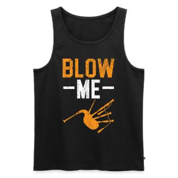 Blow Me Instrument Bagpipes Musicien Bagpipes - Débardeur bio Premium Homme - noir - Devant - Michal (187cm)