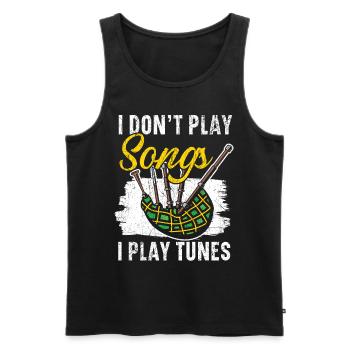 I don't play songs I play melodies music - Men's Premium Organic Tank Top - black - Front - Michal (187cm)