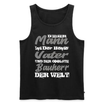 Vater und Bauherr - Männer Premium Bio Tank Top - Schwarz - Vorne - Michal (187cm)