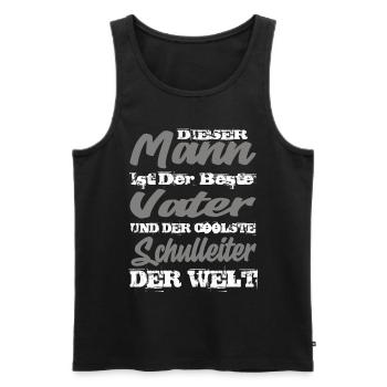 Vater und Schulleiter - Männer Premium Bio Tank Top - Schwarz - Vorne - Michal (187cm)