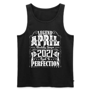 April 2021. Birthday April 2021. Gift 2021. - Men's Premium Organic Tank Top - black - Front - AI Model Male 178 light (178cm)