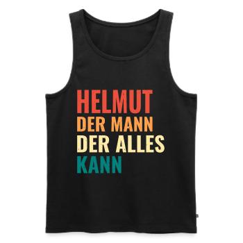 Helmut Der Mann Der Alles Kann Vorname Helmut - Männer Premium Bio Tank Top - Schwarz - Vorne - AI Model Male 178 light (178cm)