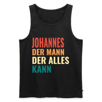 Johannes Der Mann Der Alles Kann Vorname Johannes - Männer Premium Bio Tank Top - Schwarz - Vorne - AI Model Male 178 light (178cm)