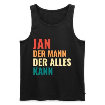 Jan Der Mann Der Alles Kann Vorname Jan - Männer Premium Bio Tank Top - Schwarz - Vorne - Michal (187cm)