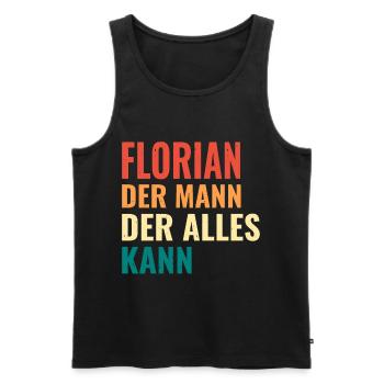 Florian Der Mann Der Alles Kann Vorname Florian - Männer Premium Bio Tank Top - Schwarz - Vorne - AI Model Male 178 light (178cm)
