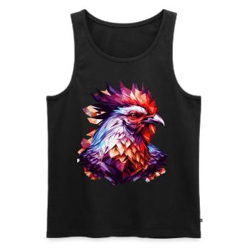 Geometric Chicken Head Abstract Polygonal - Männer Premium Bio Tank Top - Schwarz - Vorne - AI Model Male 178 light (178cm)