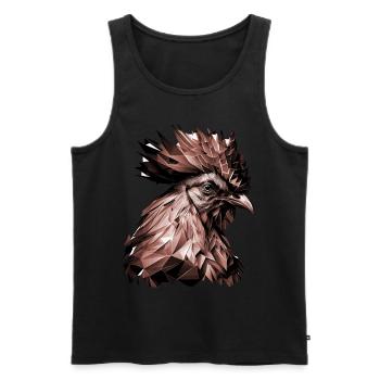 Geometric Chicken Head Abstract Polygonal - Männer Premium Bio Tank Top - Schwarz - Vorne - Michal (187cm)