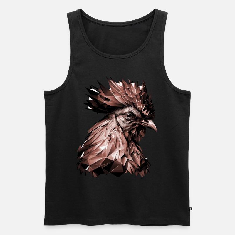 Geometric Chicken Head Abstract Polygonal - Männer Premium Bio Tank Top - Schwarz