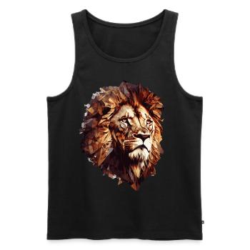 Geometric Lion Head Abstract Polygonal Wild Animal - Männer Premium Bio Tank Top - Schwarz - Vorne - Michal (187cm)