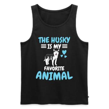 Favorite Animal Dogs Animal Funny Gift Husky - Men's Premium Organic Tank Top - black - Front - Michal (187cm)