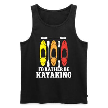 Je préfère faire du kayak - Débardeur bio Premium Homme - noir - Devant - Michal (187cm)