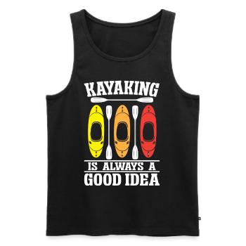 Kayaking is always a good idea - Men's Premium Organic Tank Top - black - Front - AI Model Male 178 light (178cm)