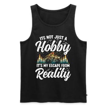 Hobby mountain bikers and outdoor design - Men's Premium Organic Tank Top - black - Front - Michal (187cm)
