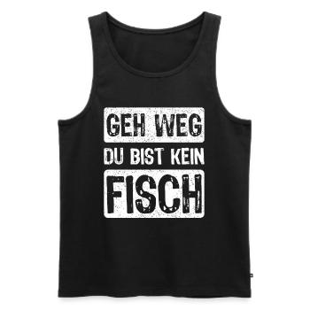 Angeln Angler Fischer Fischen Angel Spruch - Männer Premium Bio Tank Top - Schwarz - Vorne - Michal (187cm)
