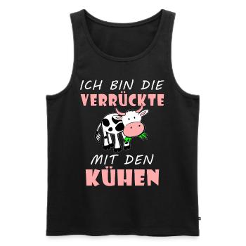 Kuhliebhaber Geschenke lustiger Spruch Kuh Kühe - Männer Premium Bio Tank Top - Schwarz - Vorne - Michal (187cm)