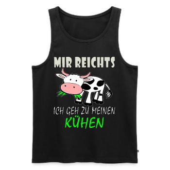 Mir Reichts Ich Geh Zu Meinen Kühen - Kuh Shirt - Männer Premium Bio Tank Top - Schwarz - Vorne - Michal (187cm)
