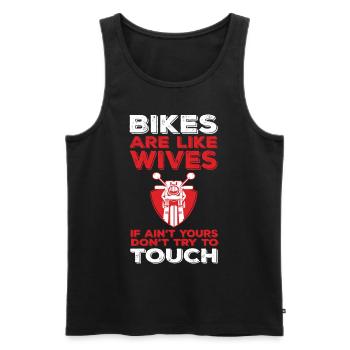 Motorcycle Motorcycling Biker Gear - Men's Premium Organic Tank Top - black - Front - AI Model Male 178 light (178cm)