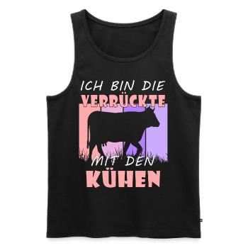 Kuh Kühe - Männer Premium Bio Tank Top - Schwarz - Vorne - AI Model Male 178 light (178cm)